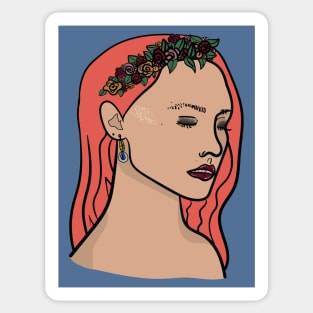 Tiara Flower Crown Girl Sticker